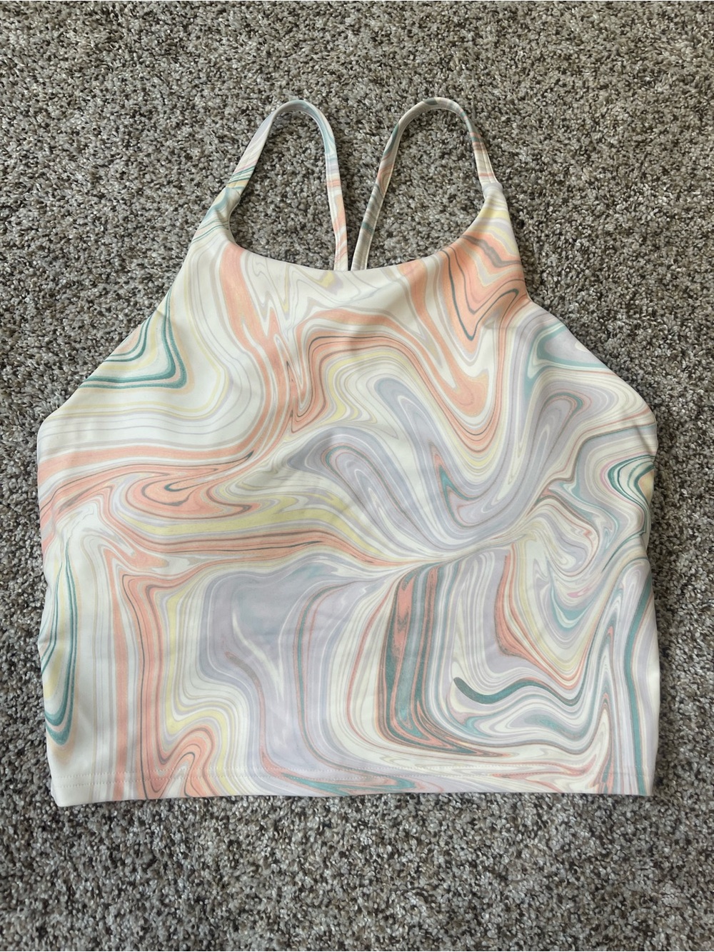 Old Navy Pastel Marble-Print Strappy Crop Cami